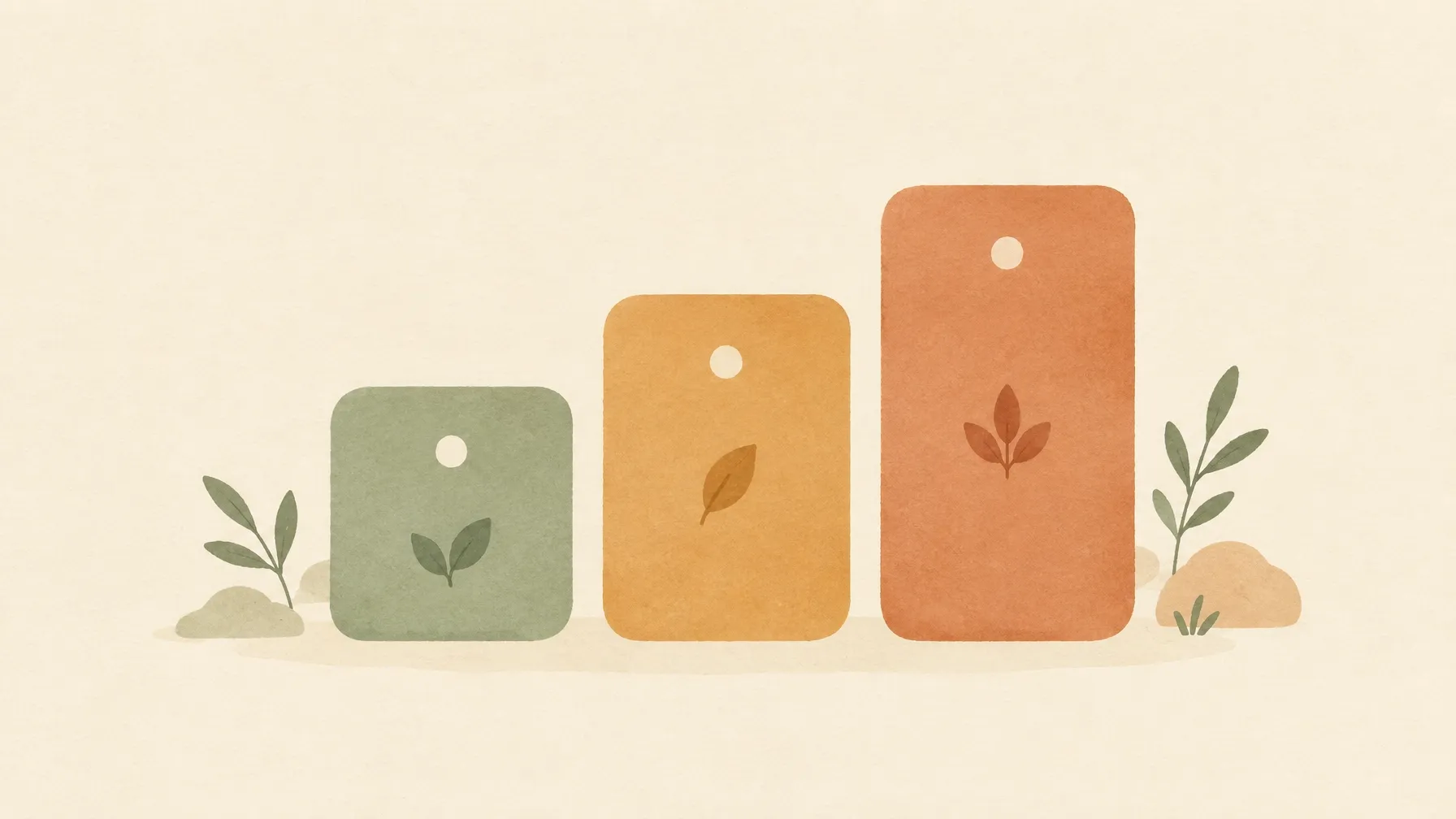 Minimalist illustration of three membership tiers for a calm cost comparison