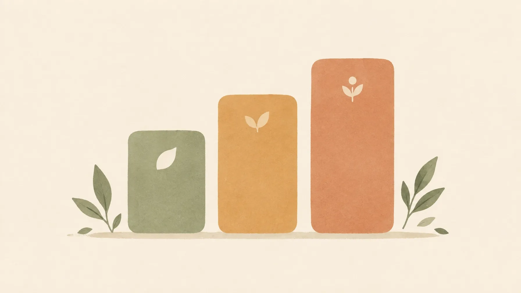 Calm illustration of three membership tiers for an honest online business cost breakdown